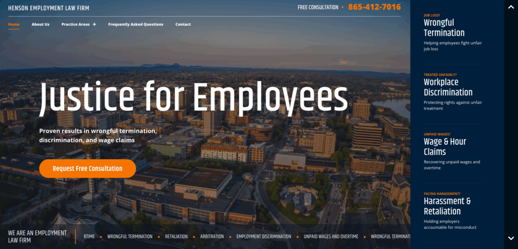 Henson Employment Law Firm website
