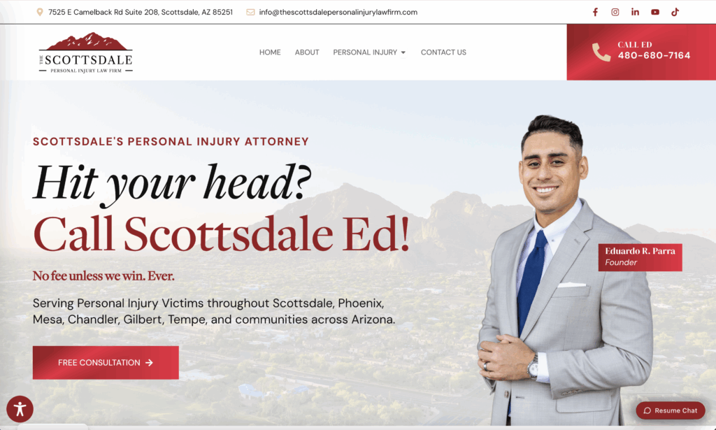 The Scottsdale Personal Injury Law Firm Website